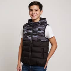 FEDERATION - Chaleco Parka Casual Para Niño con Gorro