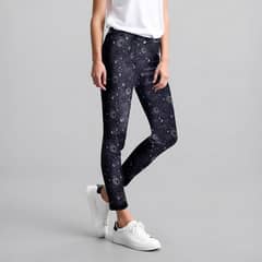 ELEVEN - Calzas Niña Skinny Estampadas Tiro Medio