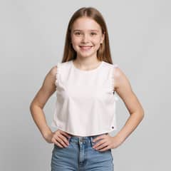 DOO AUSTRALIA - Blusa Niña Casual Lino Manga Corta