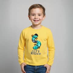YAMP - Polera Manga Larga Algodón Estampada Niño