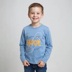 YAMP - Polera Manga Larga Algodón Estampada Niño