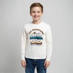 YAMP - Polera Manga Larga Algodón Estampada Niño