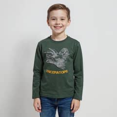 YAMP - Polera Manga Larga Algodón Estampada Niño
