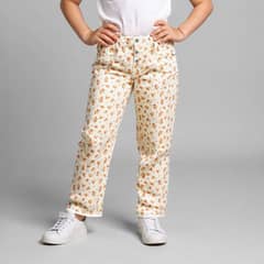 YAMP - Pantalón Flare de Algodón con Diseño Floral Niña