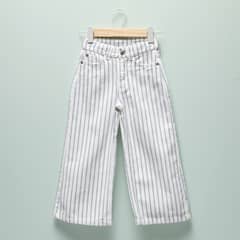 YAMP - Pantalón Casual 100% Algodón Niña Rayas Wide Leg