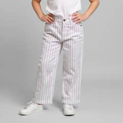 YAMP - Pantalón Casual 100% Algodón Niña Rayas Wide Leg