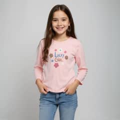 YAMP - Polera Manga Larga Algodón Estampada Niña