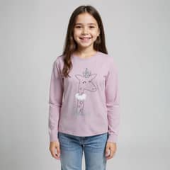 YAMP - Polera Manga Larga Algodón Estampada Niña