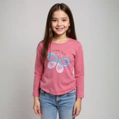 YAMP - Polera Manga Larga Algodón Estampada Niña
