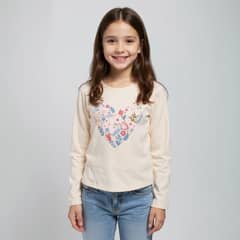 YAMP - Polera Manga Larga Algodón Estampada Niña