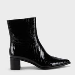 BASEMENT - Botines Mujer Taco Cuadrado Sintético Negro