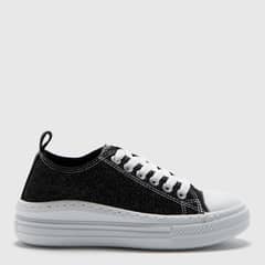 ELEVEN - Zapatillas Escolares Plataforma Media Niña Negra