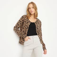 UNIVERSITY CLUB - Chaleco Algodón Animal Print Manga Larga Mujer