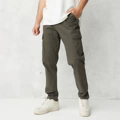 BEARCLIFF - Pantalón Cargo Slim Fit Algodón Hombre