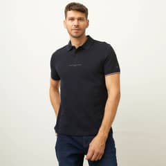 TOMMY HILFIGER - Polera Con Cuello Pique Manga Corta Algodón Hombre