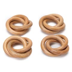 CASA CANTABRIA - Set 4 Anillo Servilleta Loop Madera Acacia