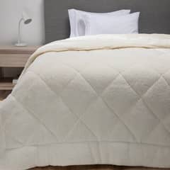 MICA - Plumón Sherpa 2 Plazas Estampado Suave Poliéster Blanco