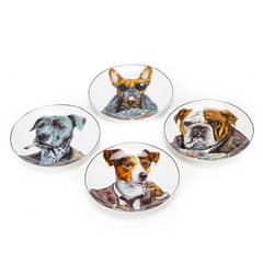 BASEMENT HOME - Set 4 Platos Aperitivo Perros Black Bar
