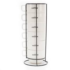 MICA - Set 6 Tazas 350 ml Frases + Soporte All Day