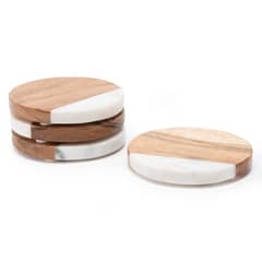 CASA CANTABRIA - Set 4 Posavasos Marble Madera
