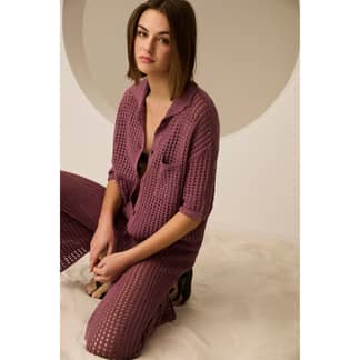 AMERICANINO - Camisa Tejida Oversize Manga Corta Mujer