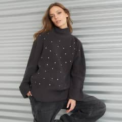 AMERICANINO - Sweater Rayas Cuello Alto Mujer Algodón Acrílico
