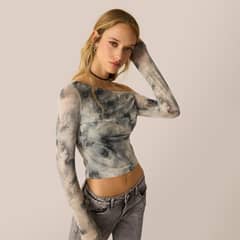 SYBILLA - Polera Malla Manga Larga Mujer