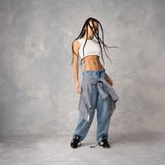 AMERICANINO - Jeans Baggy Tiro Alto Mujer