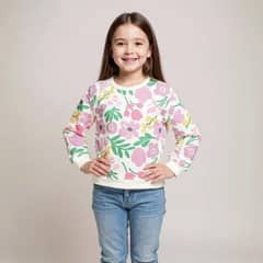 YAMP - Polerón Niña Diseño Flores Polialgodón