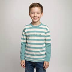 YAMP - Polera Rayada Algodón Doble Manga Niño