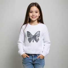 YAMP - Sweater Acrílico Niña Diseño Mariposa Lentejuelas