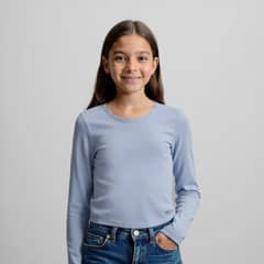 ELEVEN - Polera Manga Larga Algodón Niña Cuello Redondo
