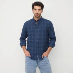 UNIVERSITY CLUB - Camisa Casual Manga Larga Algodón