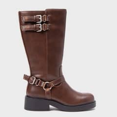 SYBILLA - Bota Biker Mujer Café