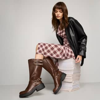 SYBILLA - Bota Biker Mujer Café