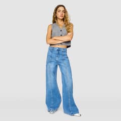 SYBILLA - Jeans Wide Leg Tiro Alto Mujer