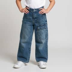 YAMP - Jeans Wide Leg Denim Niña Tiro Medio