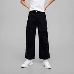 ELEVEN - Jeans Cargo Wide Leg Niña Algodón Tiro Medio