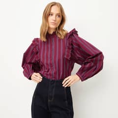 BASEMENT - Blusa Manga Larga Algodón Mujer