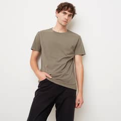 BASEMENT - Polera Manga Corta Cuello Redondo Algodón Hombre