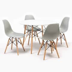 MICA - Juego de Comedor 4 sillas Bilund Gris