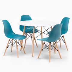 MICA - Juego de Comedor 4 Sillas Bilund Petróleo