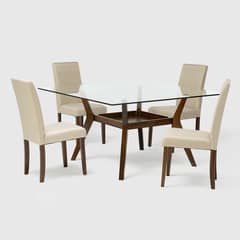 BASEMENT HOME - Juego de Comedor Margot Cuad 4 Sillas