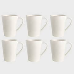 CRATE & BARREL - Set 6 Mugs Marin Blanco