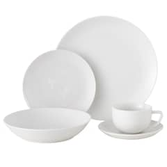JUST HOME COLLECTION - Juego de Loza 30 Piezas Porcelana Redondo Blanco