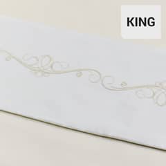 LOURDES - Sábana Broderie 144 Hilos Beige