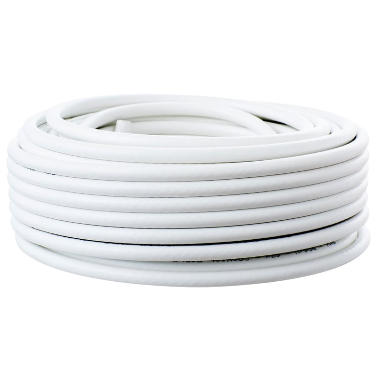 Câble Coaxial RG-6 Blanc 20 Pieds (6 Mètres) – Neuf Pour Antenne TV