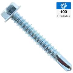 MAMUT - Tornillo Autoperforante Cabeza Hexagonal Metal 1-1/2 " 12 mm 100 Unidades