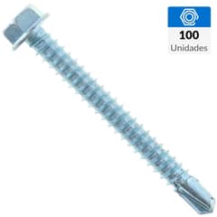 MAMUT - Tornillo Autoperforante Cabeza Hexagonal Metal 2 " 12 mm 100 Unidades