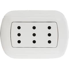 BTICINO - Tomacorriente triple 10 A sobrepuesto Blanco